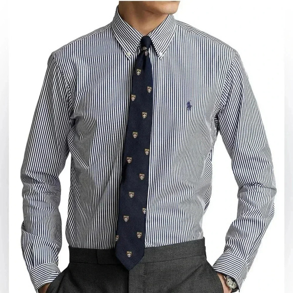 Ralph Lauren Blue Label Other - Ralph Lauren Black White Stripped Cotton Custom Fit Button Down Shirt Large